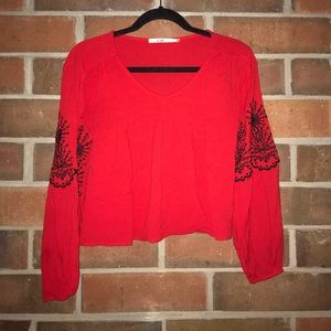 Red long sleeve shirt!
